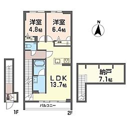ザ グローヴ赤堤 2SLDKの間取図画像