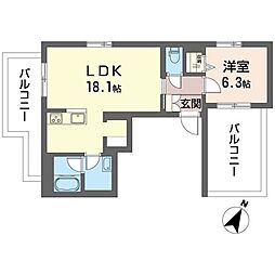 ボン リジエール 1LDKの間取図画像