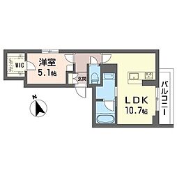 グランノワール 1LDKの間取図画像