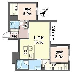 ミライザ桜丘 2LDKの間取図画像
