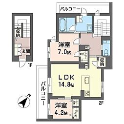 ウィステリア田園調布 2LDKの間取図画像