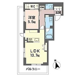 リラフォート 1LDKの間取図画像