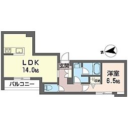 ヴィアフィーデ経堂 1LDKの間取図画像
