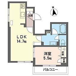 クロチェヴィーア 1LDKの間取図画像