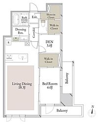 スカイテラス南大塚 1SLDKの間取図画像