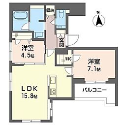 ルミエール四谷大京町 2LDKの間取図画像