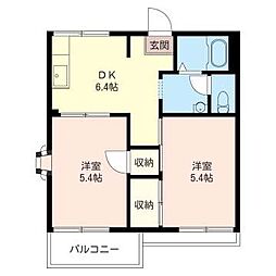 メゾン城山 2DKの間取図画像