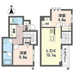 ベルメゾン 明神 2LDKの間取図画像