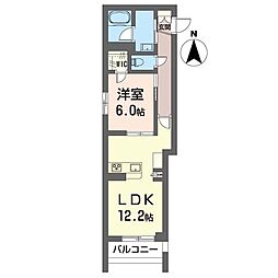 ビナテラスII 1LDKの間取図画像
