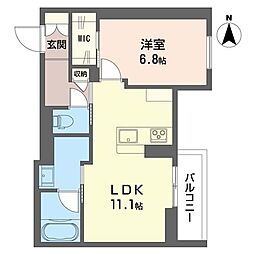 ビナテラスII 1LDKの間取図画像