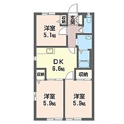 エクセル湘南F 3DKの間取図画像