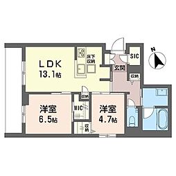セントリビエ湘南台 2LDKの間取図画像