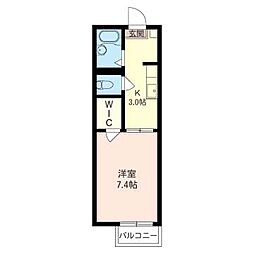 エステート湘南 1Kの間取図画像