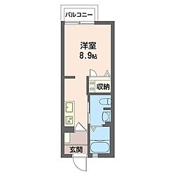 ピュアN ワンルームの間取図画像