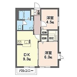 グリーンヒルズ 2DKの間取図画像