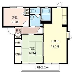 グランシード南町田三番館 2LDKの間取図画像