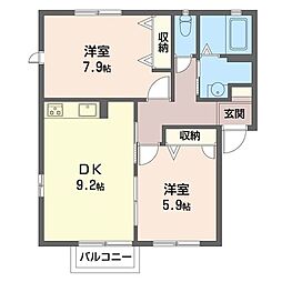 メゾンはるみ 2DKの間取図画像