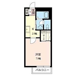 メゾンフォンテーヌ 1Kの間取図画像