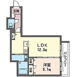 Ｇｒａｎ　Ｒｅｖｅｕｒ 1階1LDKの間取り