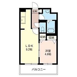 ボーフルーヴナガセ 1LDKの間取図画像