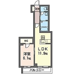 マーリエ 1LDKの間取図画像