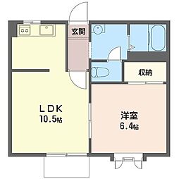 アルカディア 1LDKの間取図画像