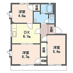 カメリアクールA 3DKの間取図画像