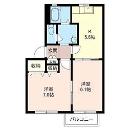 パスコア 2Kの間取図画像
