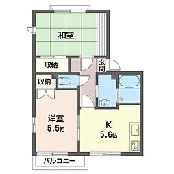 シャトー白根W 2Kの間取図画像