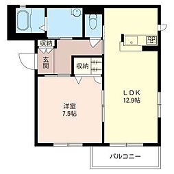 リバーサイドフレア・2 1LDKの間取図画像