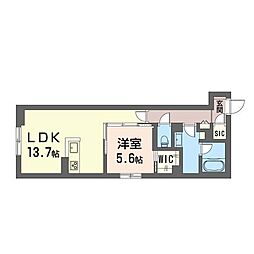 エクセレントラロ 1LDKの間取図画像