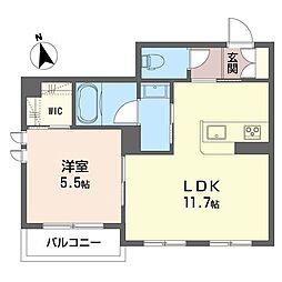 ベルグリシーヌ 1LDKの間取図画像