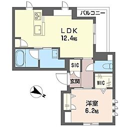 クレオール南林間 1LDKの間取図画像