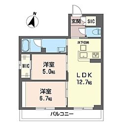 リラフォート南林間 2LDKの間取図画像