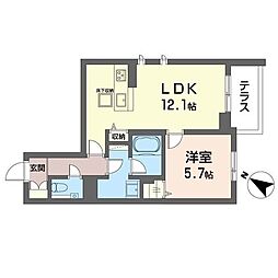 カーサセレーノ 1LDKの間取図画像