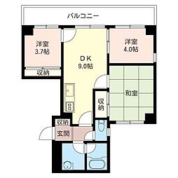 アルカサーノ大和 3DKの間取図画像
