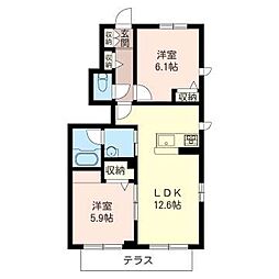 エミネンス富士 2LDKの間取図画像