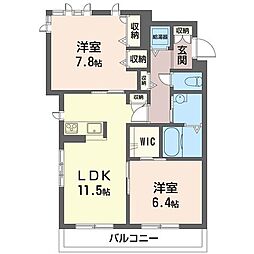 プランドール綾瀬2 2LDKの間取図画像