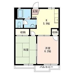 ボナール・メゾン 2Kの間取図画像