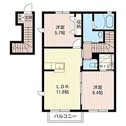 クレシア 2LDKの間取図画像