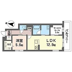 エスフォート 1SLDKの間取図画像