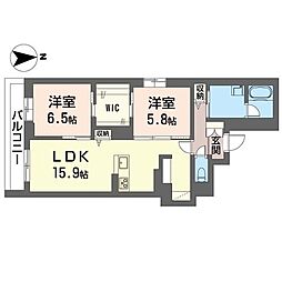 アーバンフォレスト 2LDKの間取図画像
