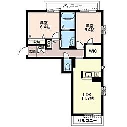 ラヴィラント 2LDKの間取図画像