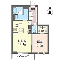 Kハイツ 1LDKの間取図画像