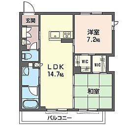 シーズンヒル 2LDKの間取図画像