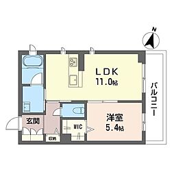 ヴェルビータ 1LDKの間取図画像