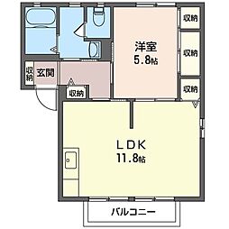 グランディー 1LDKの間取図画像