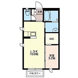 ライズヒルズ 1LDKの間取図画像