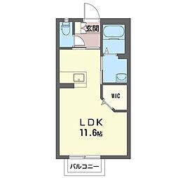 ブリアン・ソレイユ ワンルームの間取図画像