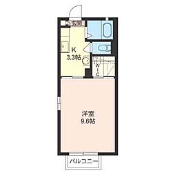 ヴェルドミール 1Kの間取図画像
